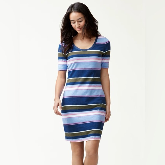 Tommy Bahama Dresses & Skirts - Tommy Bahama Shoreside Stripe T-shirt Dress NWOT Size L